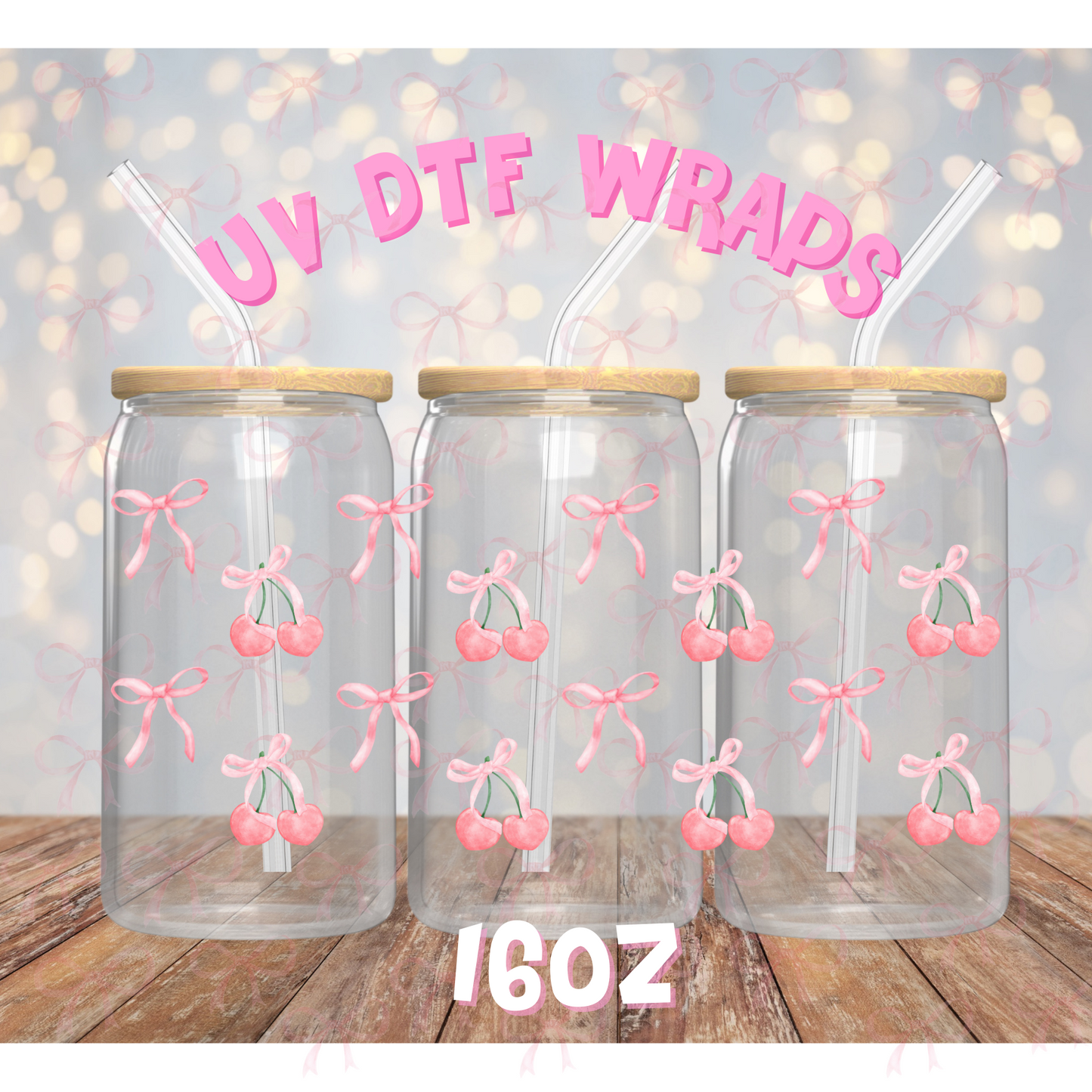 UV DTF WRAP- Pastel Cherries