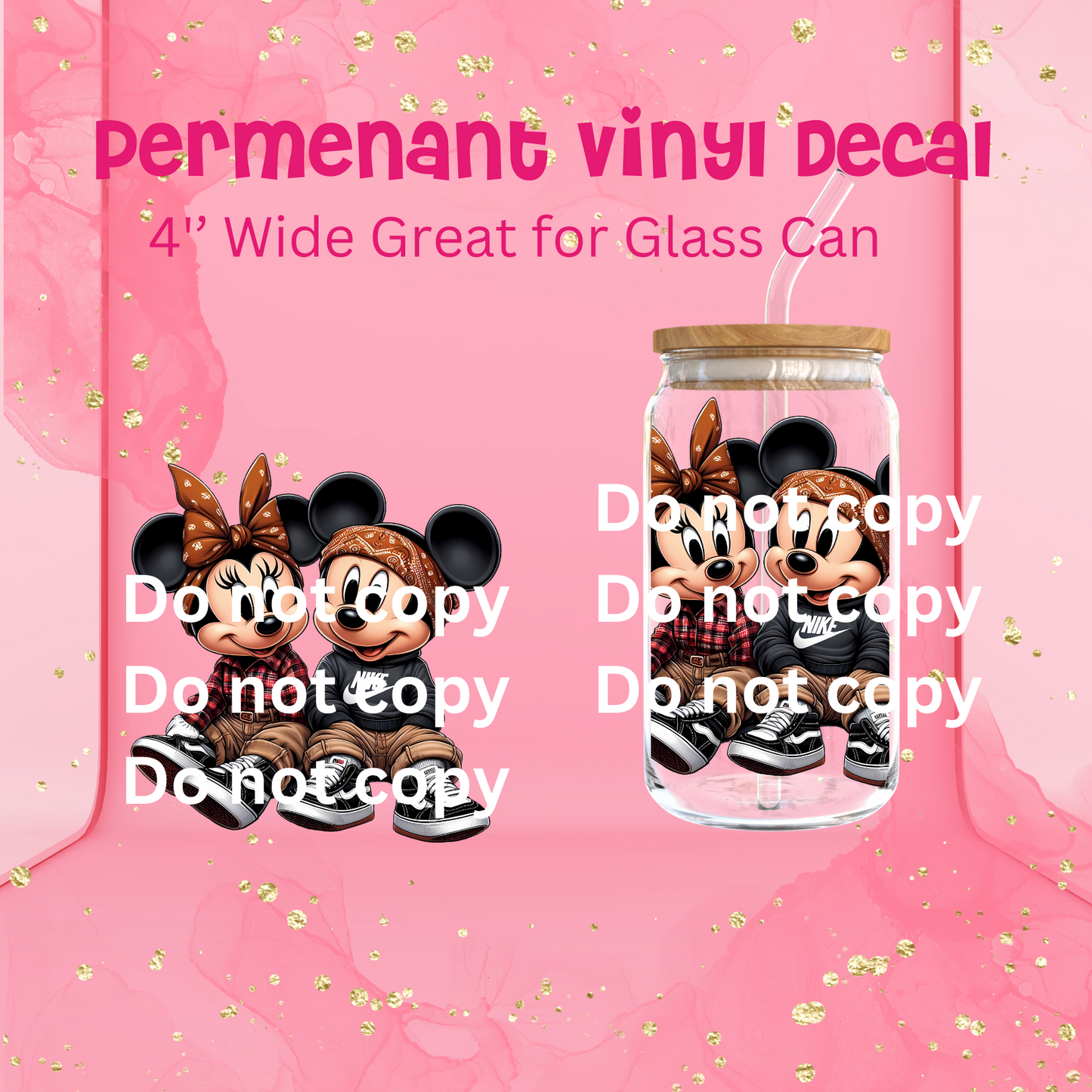Permanent Vinyl Wrap 16 oz- Mouse Love