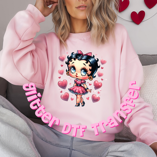 Glitter DTF Transfer- Adorable Betty Boop