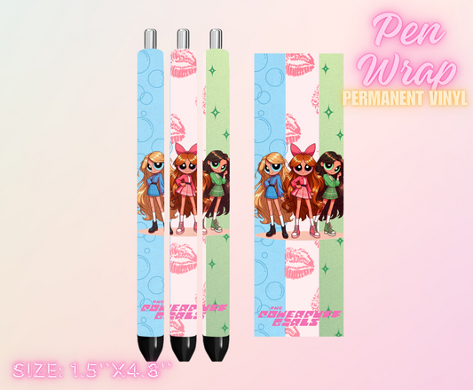 Vinyl Pen Wrap- TEENAGE POWERPUFF GIRLS