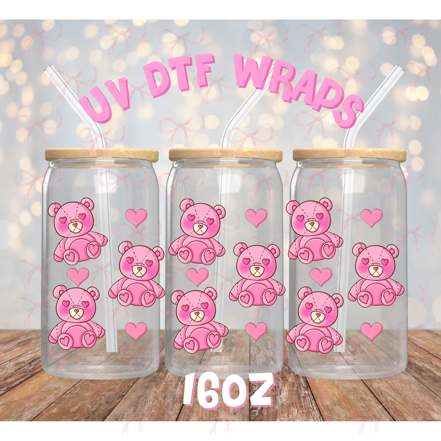 UV DTF WRAP- Cute Love Bears