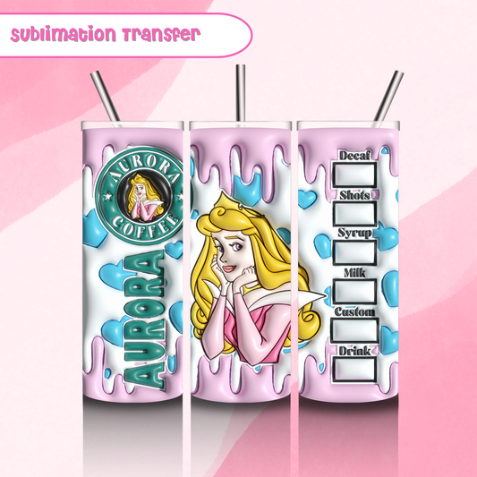 Sublimation Tumbler Transfer 20 oz-Aurora Starbies