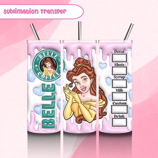 Sublimation Tumbler Transfer 20 oz- Belle Starbies
