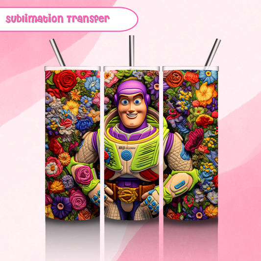 Sublimation Tumbler Transfer 20 oz- Buzz Flowers