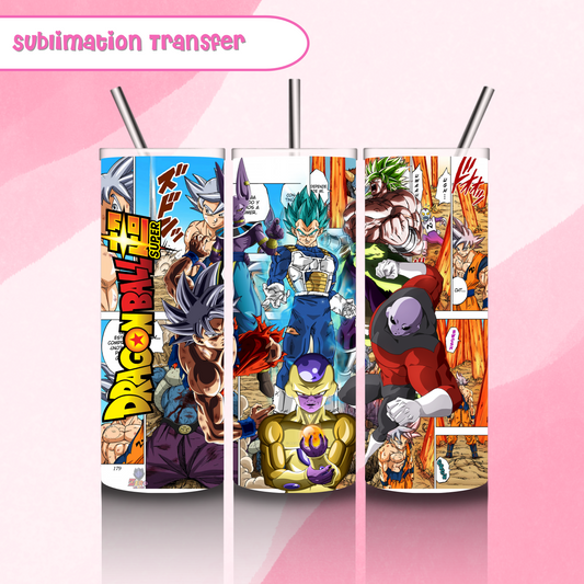 Sublimation Tumbler Transfer 20 oz- Comic Dragon ball Z