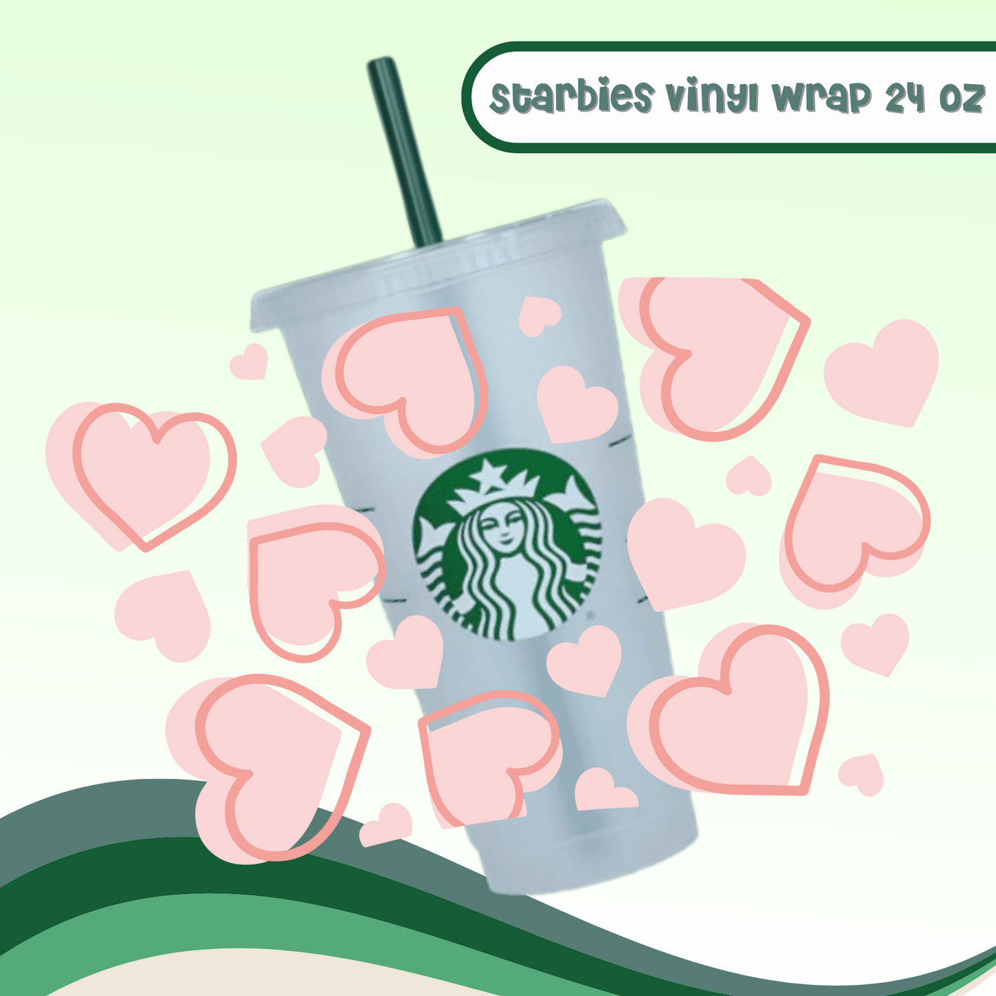 Strabies Wrap 24oz Cold Cup - Hearts