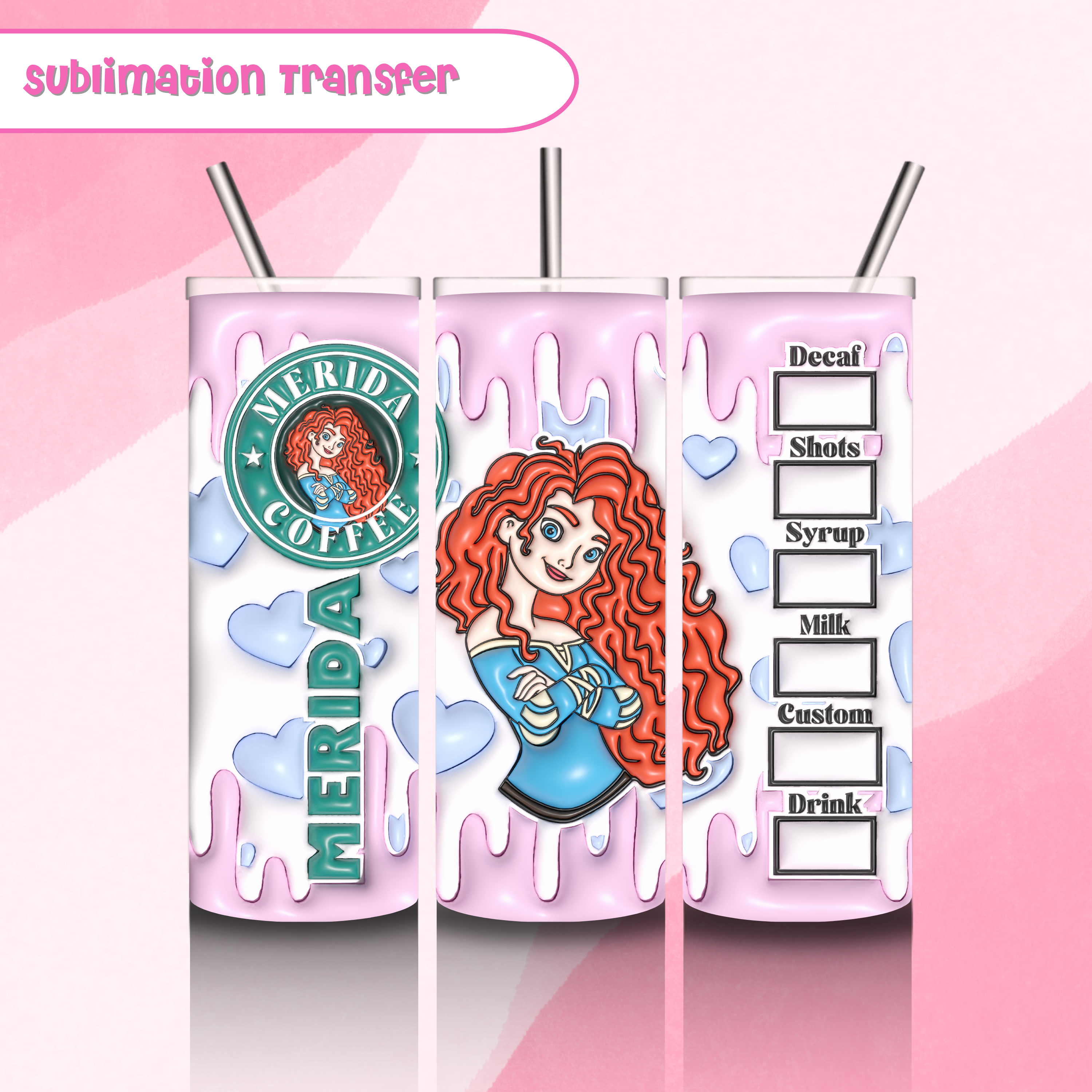 Sublimation Tumbler Transfer 20 oz- Merida Starbies – Rose Chic