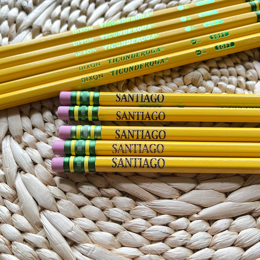 Personalized Engraved Pencils- 10 pk Regular Yellow