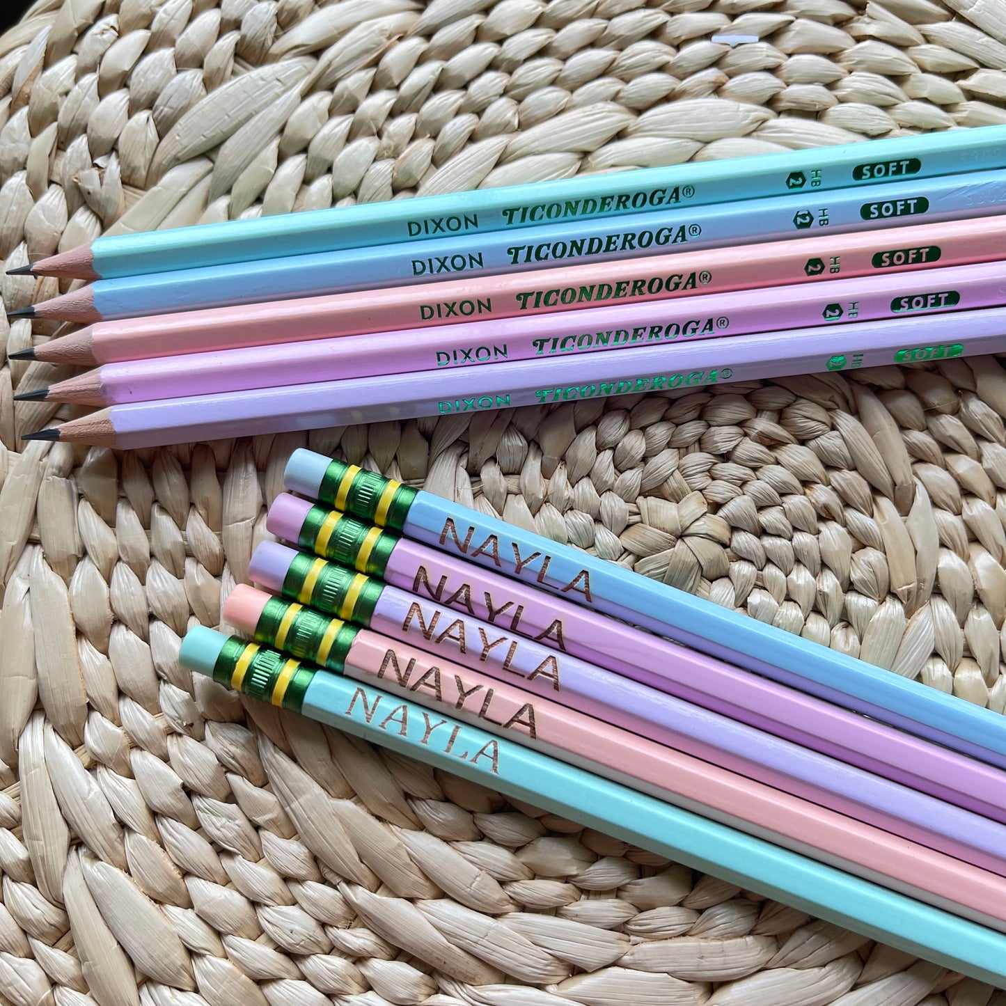 Personalized Engraved Pencils- 10 pk Pastel