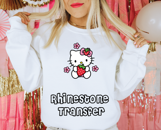 Hello Kitty Strawberry- Rhinestones
